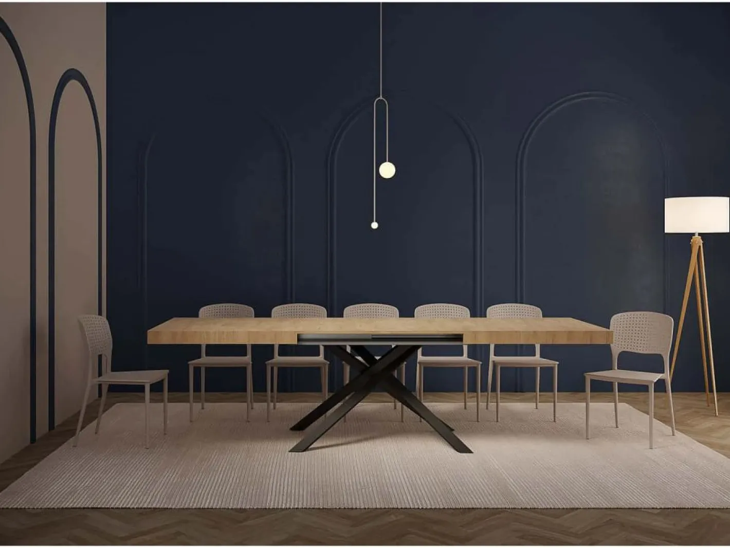 Mesa extensible 180/284x90 cm Karida roble natural patas antracita^Ityhome Clearance