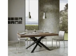 ITAMOBY Mesa extensible 180/440x90 cm Volantis nogal patas antracita Color natural oscuro Hot