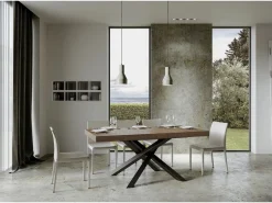 ITAMOBY Mesa extensible 180/440x90 cm Volantis nogal patas antracita Color natural oscuro Hot