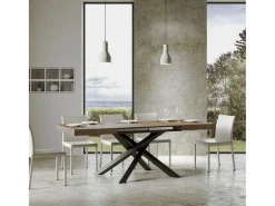 ITAMOBY Mesa extensible 180/440x90 cm Volantis nogal patas antracita Color natural oscuro Hot