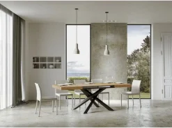 Mesa extensible 130/390x90 cm Volantis roble natural patas antracita^ITAMOBY