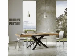 Mesa extensible 160/264x90 cm Volantis roble natural patas antracita^ITAMOBY Online