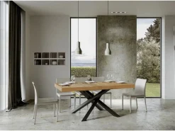Mesa extensible 160/264x90 cm Volantis roble natural patas antracita^ITAMOBY Online