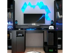Mesa Gamer c/ LED 87x152x62 cm Negro New
