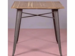 Mesa industrial de acero envejecido y madera clara - Bistro - Antique^Nest Dream Best