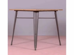 Mesa industrial de acero envejecido y madera clara - Bistro - Antique^Nest Dream Best