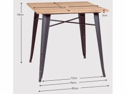 Mesa industrial de acero envejecido y madera clara - Bistro - Antique^Nest Dream Best