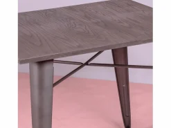 Nest Dream Escritorio Secreter|Mesa industrial de acero envejecido y madera oscura - Bistro - Antique
