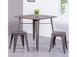 Nest Dream Escritorio Secreter|Mesa industrial de acero envejecido y madera oscura - Bistro - Antique