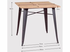 Nest Dream Escritorio Secreter|Mesa industrial de acero envejecido y madera oscura - Bistro - Antique