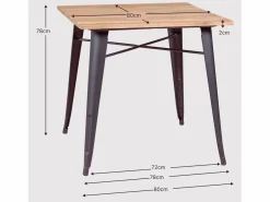 Nest Dream Mesa industrial en acero y madera oscura - Bistro - Negro New