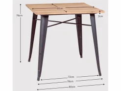 Nest Dream Mesa industrial en acero y madera clara - Bistro - Negro New