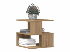 Clicnbuy Mesa lateral Roble artisan 40 x 40 x 40 cm Madera contrachapada Marru00f3n Hot