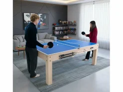 Monstershop Mesa Multijuego 7 en 1 Billar Ping Pong Air Hockey Ajedrez con Accesorios Beige Best