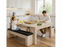 Monstershop Mesa Multijuego 7 en 1 Billar Ping Pong Air Hockey Ajedrez con Accesorios Beige Best