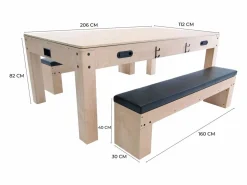 Monstershop Mesa Multijuego 7 en 1 Billar Ping Pong Air Hockey Ajedrez con Accesorios Beige Best