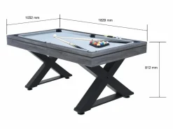 Concept-Usine Billar|Mesa multi-juegos de madera ping-pong y billar TEXAS