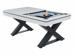 Concept-Usine Mesa multi-juegos de madera blanca para ping-pong y billar TEXAS Blanco New