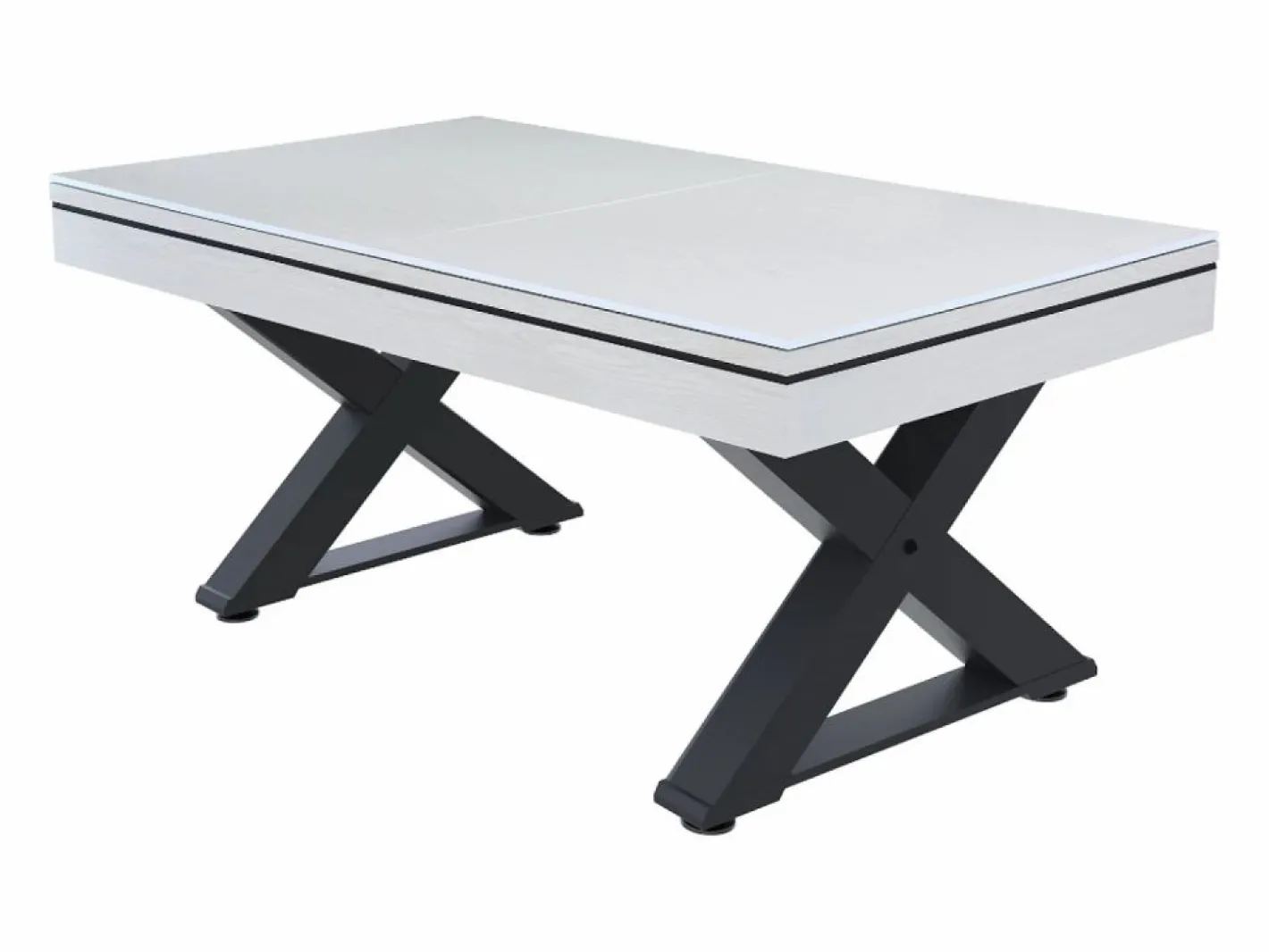 Concept-Usine Mesa multi-juegos de madera blanca para ping-pong y billar TEXAS Blanco New