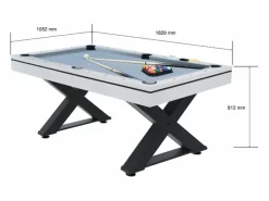 Concept-Usine Mesa multi-juegos de madera blanca para ping-pong y billar TEXAS Blanco New