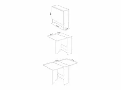 Mesa plegable blanca y madera clara - Al.78 cm - Fly^Loungitude
