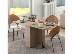 Homcom Mesa Extensible|Mesa plegable cocina madera natural 75x140x74 cm