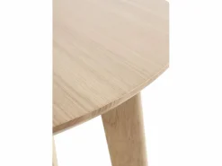 Mesa De Comedor|Mesa redonda 100 diametro patas de hevea con sobre chapado en roble