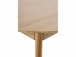 Mesa De Comedor|Mesa redonda 100 diametro patas de hevea con sobre chapado en roble