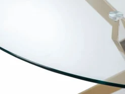 Vente-unique Mesa redonda de comedor para 4 personas de vidrio templado y metal dorado - Transparente - COSIMA Transparente / Dorado Clearance