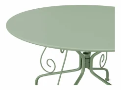 MYLIA Comedores De Jardín|Mesa redonda de jardín D.120 cm de metal tipo hierro forjado - - GUERMANTES de