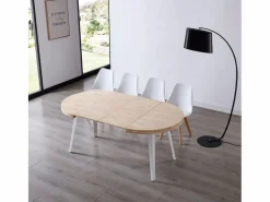 Mesa Redonda Extensible Bali Roble Nordish 76x100-180 cm^