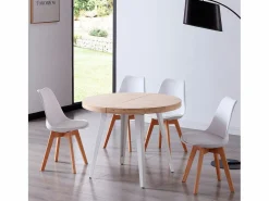 Mesa Redonda Extensible Bali Roble Nordish 76x100-180 cm^