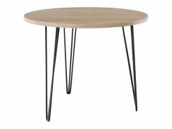 Mesa redonda MIKA Ø90 cm para cocina, salón, comedor Roble Sonoma Marru00f3n Online