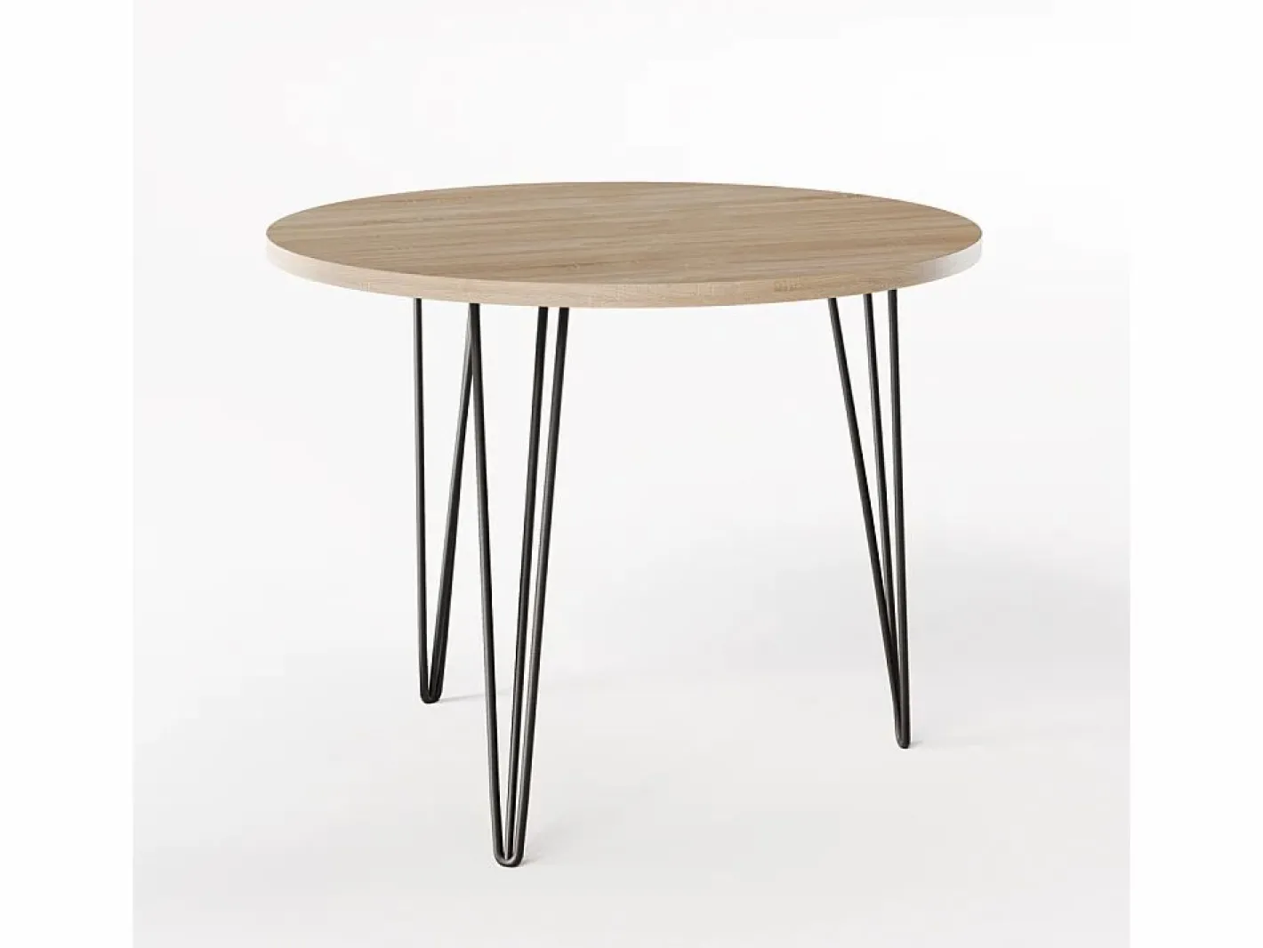 Mesa redonda MIKA Ø90 cm para cocina, salón, comedor Roble Sonoma Marru00f3n Online