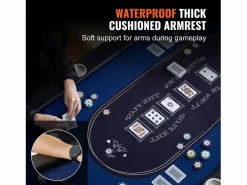 Mesa SucceBuy de Poker Plegable Ovalada para 8 Jugadores de 183cm, Blackjack de Casino y Texas Holdem^ Best