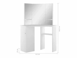 vidaxl Tocador|Mesa tocador de maquillaje de esquina blanca