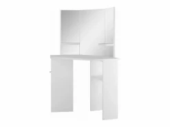 vidaxl Tocador|Mesa tocador de maquillaje de esquina blanca