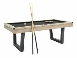 Mesa transformable Billar y ping-pong, color natural claro y negro, Ancho 213,4,MELIAN^Vente-unique New