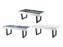 Vente-unique Mesa transformable Billar y Ping-pong, color blanco y negro, L213,4, MELIAN Negro / Color natural claro / Blanco Online