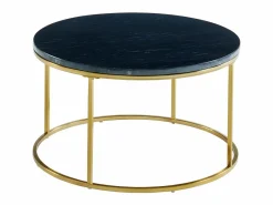 Vente-unique Mesas centro apilables Mármol y metal Negro ANGELA Negro / Dorado Best