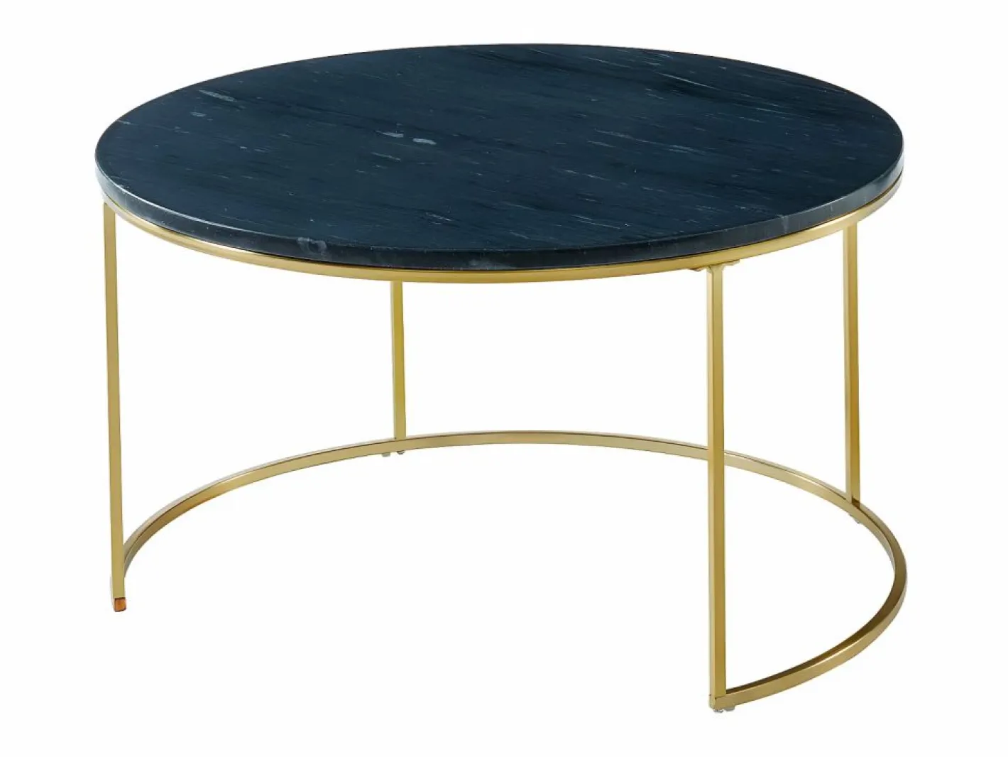 Vente-unique Mesas centro apilables Mármol y metal Negro ANGELA Negro / Dorado Best