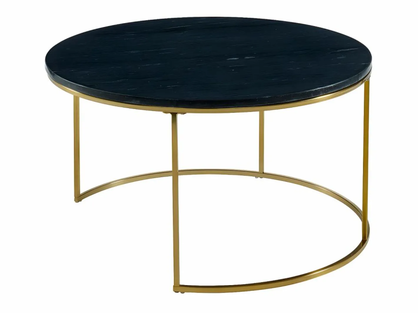 Vente-unique Mesas centro apilables Mármol y metal Negro ANGELA Negro / Dorado Best