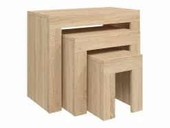 vidaxl Mesas de centro apilables 3 piezas contrachapada roble Sonoma Color natural claro Online