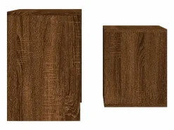 Clicnbuy Mesa De Centro|Mesas de centro apilables 2 piezas madera ingeniería roble marrón