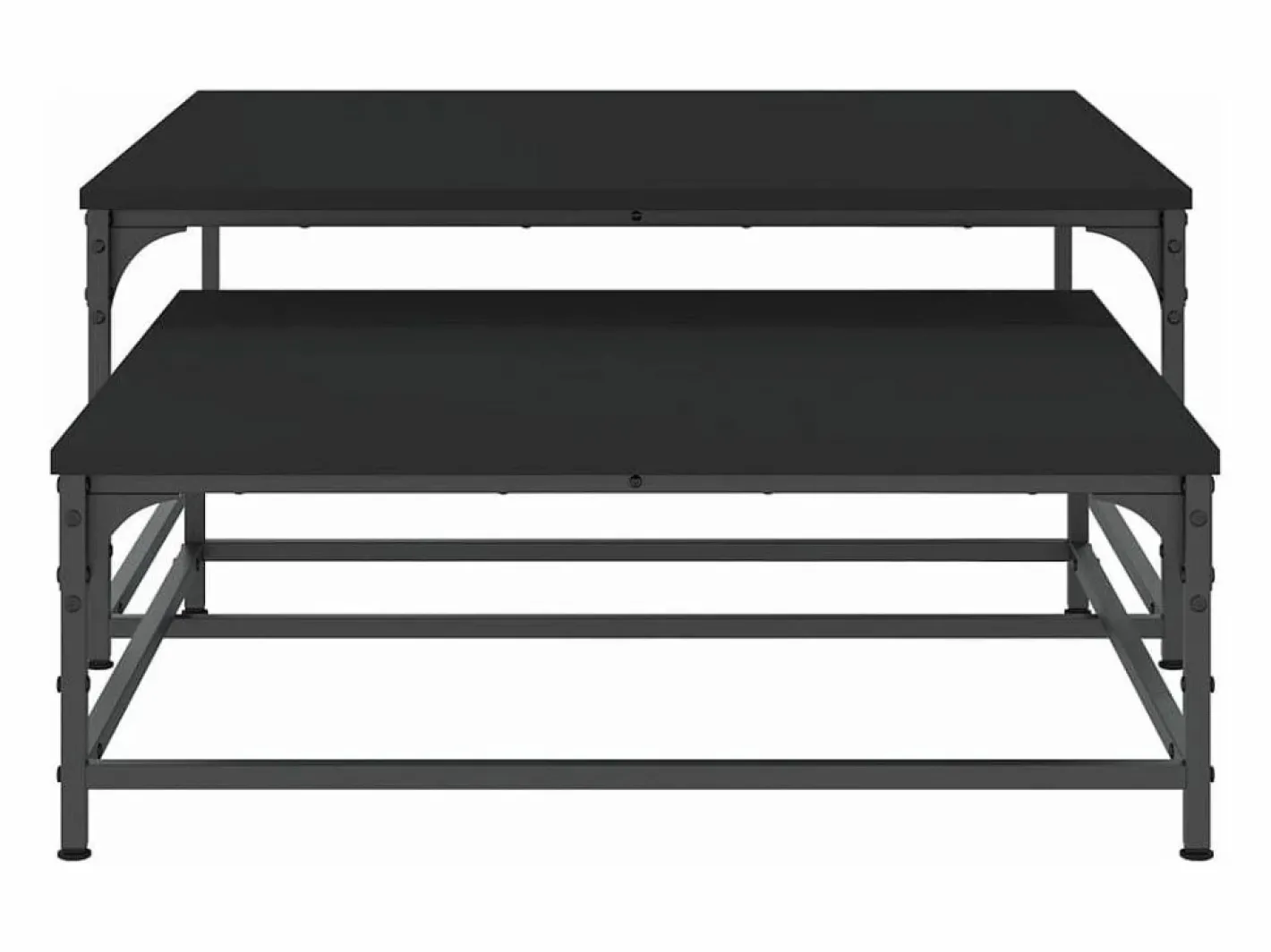 Mesas de centro apilables 2 piezas madera de ingeniería^Clicnbuy Online
