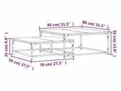 Mesas de centro apilables 2 piezas madera de ingeniería^Clicnbuy Online