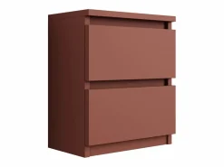 Muebles Niño|Mesilla de noche de pie con dos cajones – 45 × 36 × 36 cm – color: ladrillo