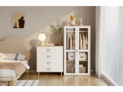 Mesilla de noche infantil - 80 x 54 x 90 cm - con 4 cajones - cómoda de dormitorio - MDF + aglomerado -^Merax Sale