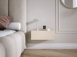 Mesilla de noche suspendida con cajón – frente liso – color: cachemira, 40 x 20 x 16 cm Beige Discount