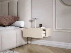 Mesilla de noche suspendida con cajón – frente liso – color: cachemira, 40 x 20 x 16 cm Beige Discount